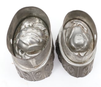 (2) TIN / COPPER FOOD MOLDS