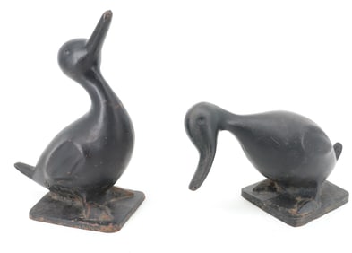 (2) CAST IRON DUCK DOORSTOPS / GARDEN FIGURES