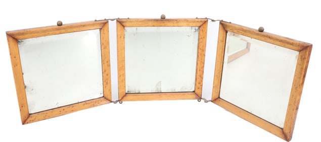 ANTIQUE FOLD-UP SHAVING MIRROR