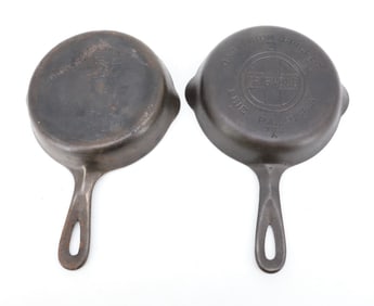 (2) SMALL CAST IRON FRY PANS