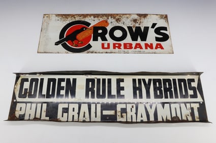 (2) VINTAGE SEED ADVERTISING SIGNS