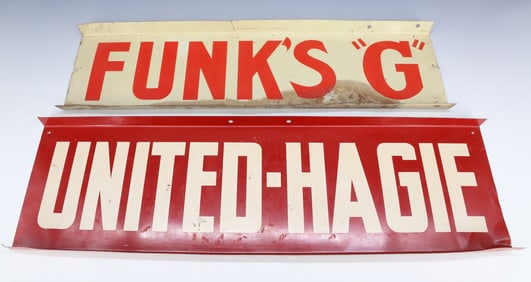 (2) VINTAGE SEED ADVERTISING SIGNS