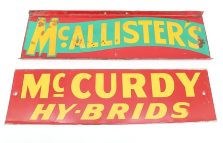 (2) VINTAGE SEED ADVERTISING SIGNS