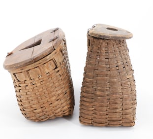 (2) ANTIQUE FISHING CREELS