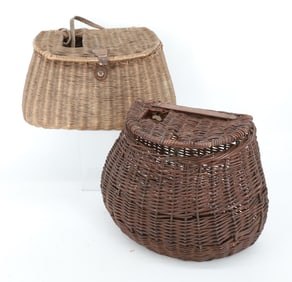 (2) ANTIQUE FISHING CREELS