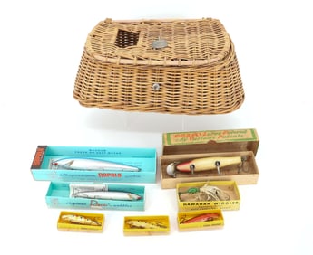 FISHING CREEL AND VARIETY OF LURES