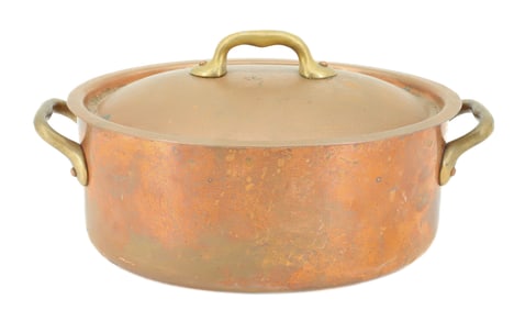 OVAL COPPER POT W/ LID