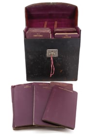 LEATHER MAP CASE W/ MAPS OF ENGLAND