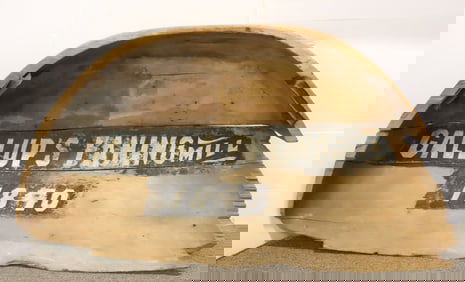 19TH CENTURY ADVERTISING LARGE GRAIN SCOOP