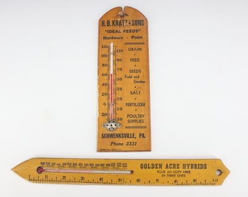 (2) ADVERTISING THERMOMETERS