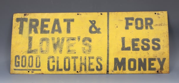 PAINTED METAL ADVERTISING SIGN