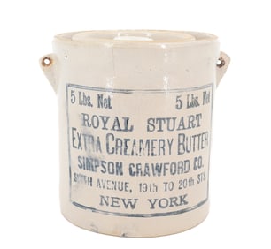 ADVERTISING STONEWARE BUTTER CROCK