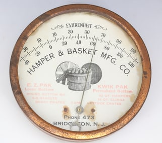 COPPER ADVERTISING THERMOMETER