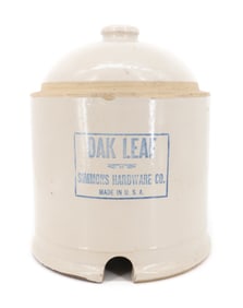 STONEWARE ADVERTISING CHICK WATERER / FEEDER