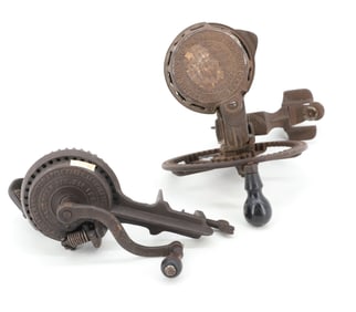 (2) CAST IRON APPLE PEELERS