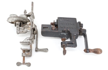 CAST IRON PINKING MACHINE AND CHERRY PITTER