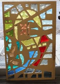 MID-CENTURY CEMENT/GLASS WINDOW PANEL