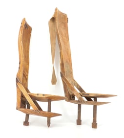 (2) CIVIL WAR ERA WOODEN LEG SPLINTS