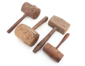 LOT OF WOODEN MALLETS
