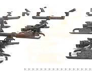 LOT OF "RAIN KING" LAWN SPRINKLERS: PAINTED CAST IRON AND BRASS. MRKD. FLEXIBLE SHAFT COMPANY, CHICAGO. PAT. 1925. 8" L. PLEASE READ CAREFULLY - SINCE THIS IS A COIN SALE PLEASE NOTE. ITEMS MUST BE PAID FOR THROUGH LIVE AUCTIONEERS OR W