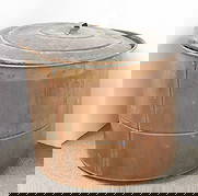LARGE COPPER WASH TUB: WASHING MACHINE TUB W/ LID. 20" X 24". PLEASE READ CAREFULLY - SINCE THIS IS A COIN SALE PLEASE NOTE. ITEMS MUST BE PAID FOR THROUGH LIVE AUCTIONEERS OR WITH CASH OR CHECK IN PERSON - Terms for