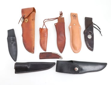 LOT OF LEATHER KNIFE SHEATHS