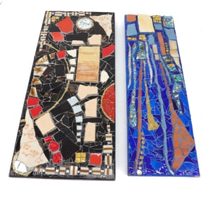 (2) GAIL TROUTMAN MOSAIC WALL HANGINGS