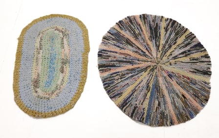 (2) VINTAGE RAG RUGS