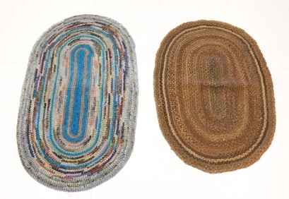 (2) VINTAGE RAG RUGS