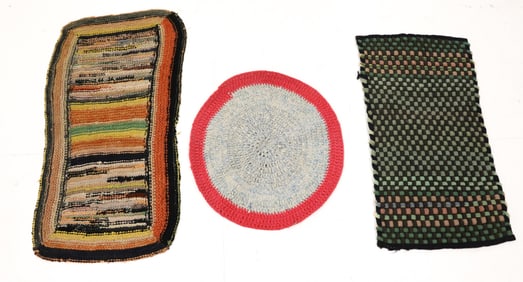(3) VINTAGE THROW RUGS / MATS