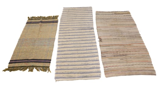 (3) VINTAGE RAG RUGS