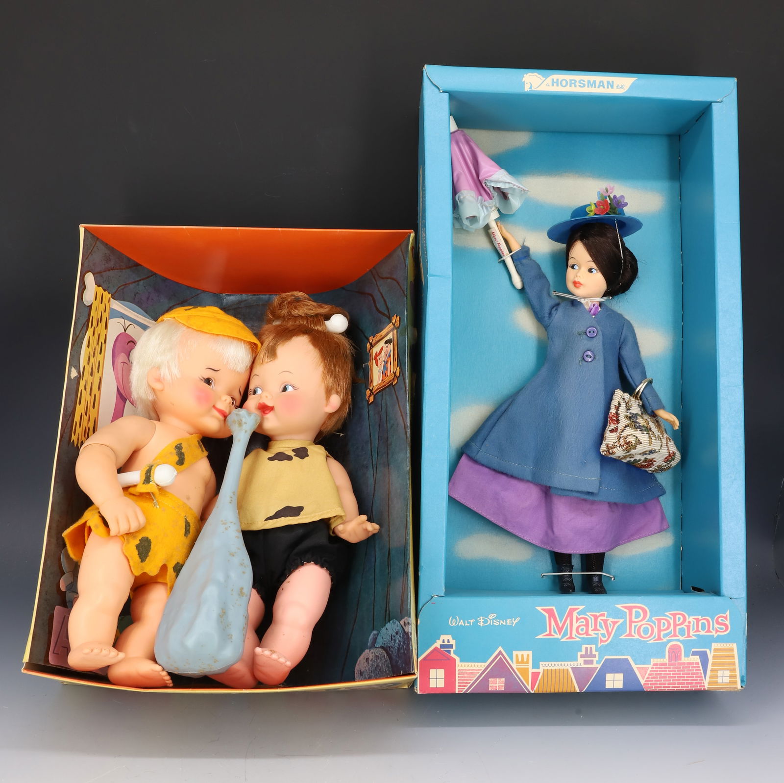 LOT OF VINTAGE DOLLS, PEBBLES / BAMM BAMM (1 of 5)