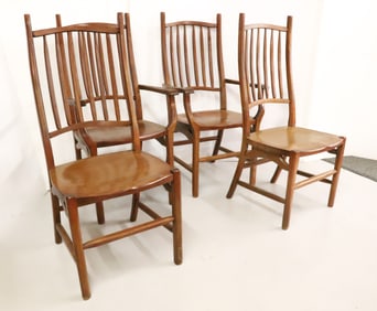 SET OF (4) HUNT COUNTRY CHERRY DINING CHAIRS