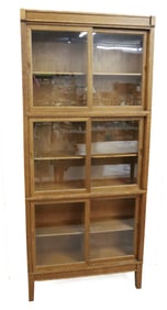 (3) SECTION SLIDING DOOR BOOKCASE