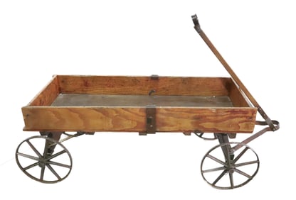 ANTIQUE CHILD'S WOODEN WAGON