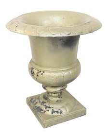 PAINTED CAST IRON URN