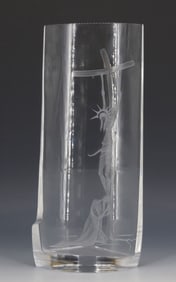 HEAVY CRYSTAL SCULPTURE, CRUCIFIXION OF JESUS CHRIST