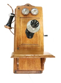 WALL MOUNT OAK TELEPHONE