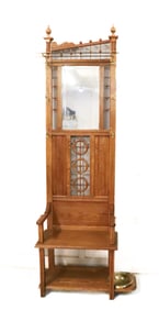 VICTORIAN OAK HALL RACK