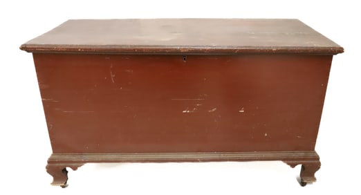 EARLY WOODEN BLANKET CHEST