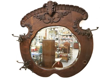 OAK WALL-MOUNT HAT RACK