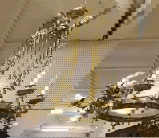 LARGE BRASS CHANDELIER