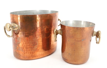 (2) WILLIAMS SONOMA COPPER ICE BUCKETS