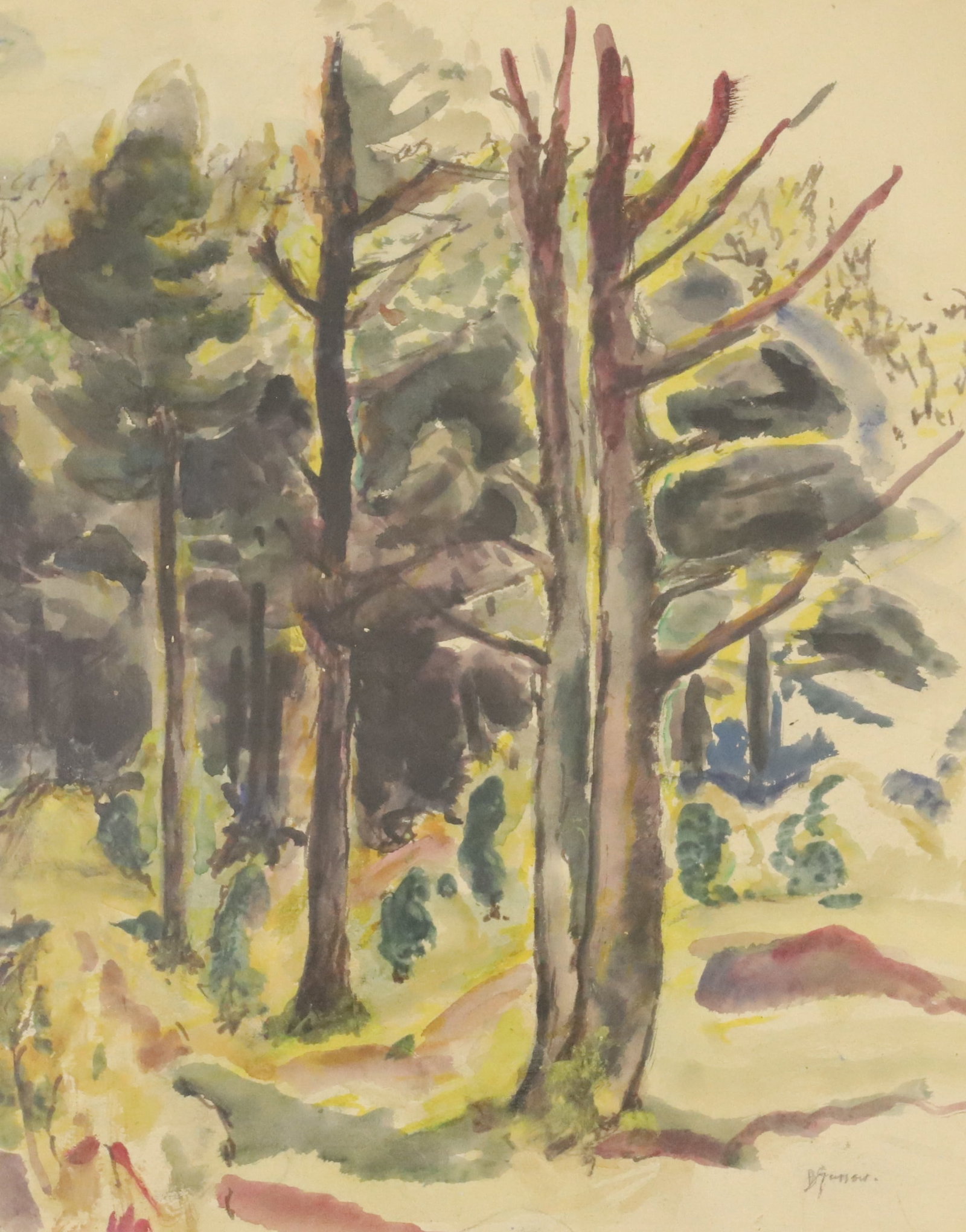 BERNARD GUSSOW, FRAMED WATERCOLOR (1 of 7)