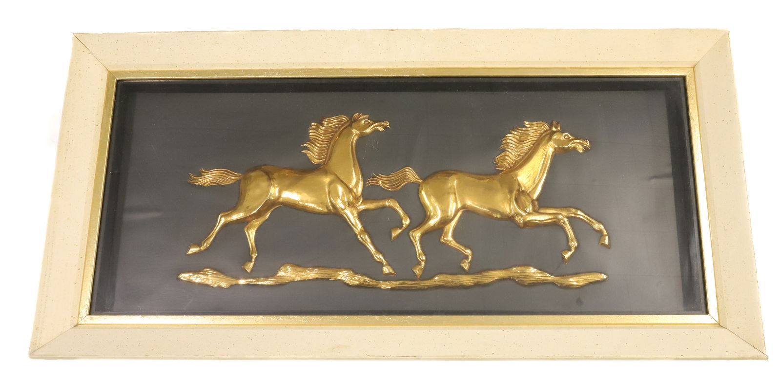 "GALLOPING HORSES" IN FRAMED SHADOW BOX (1 of 5)