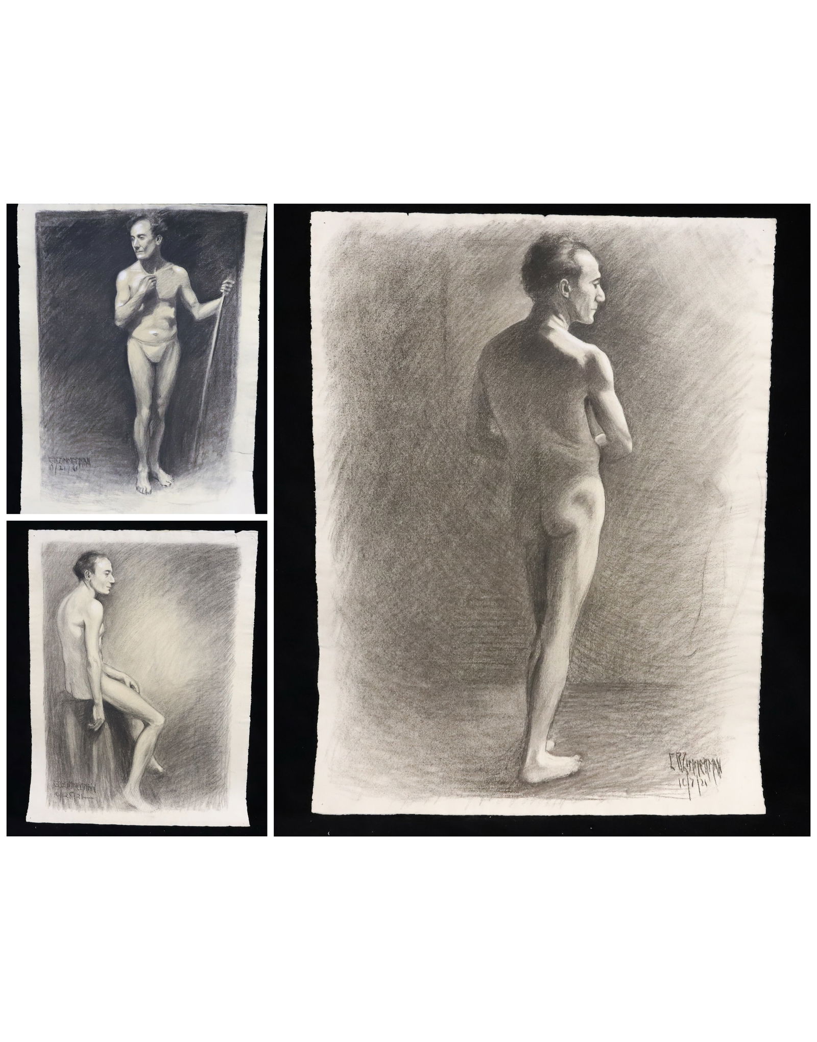 (3) ART DECO ERA NUDES, CHARLES ZIMMERMAN: SGND/DATED 1920S. 25" X 18 1/2". PLEASE READ CAREFULLY - Terms for Purchasing and Shipping of Auction Items. Please read carefully before bidding. Hartzell’s Auction Gallery. Hartzell's Auction Gall
