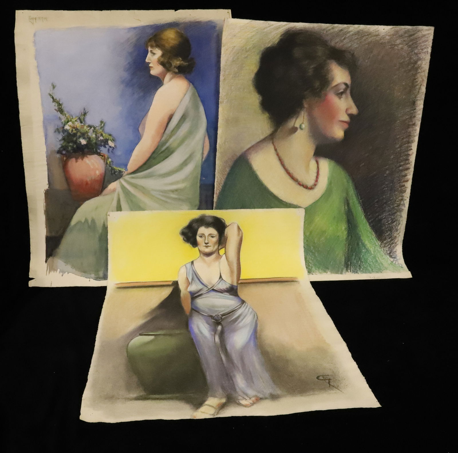 (3) CHARLES ZIMMERMAN, ART DECO ERA DRAWINGS (1 of 8)