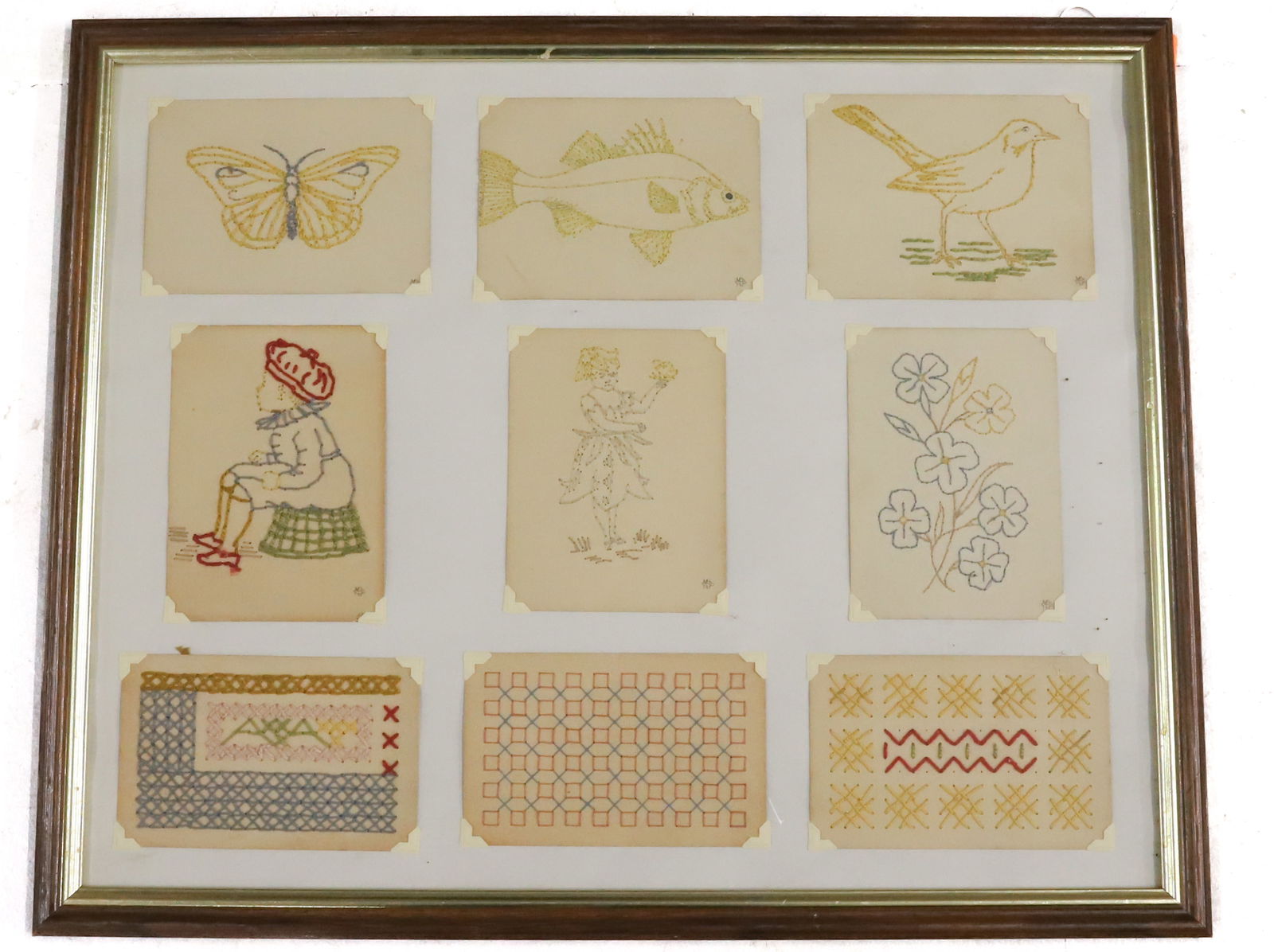 SCHOOL GIRL SEWING SAMPLERS (1 of 7)