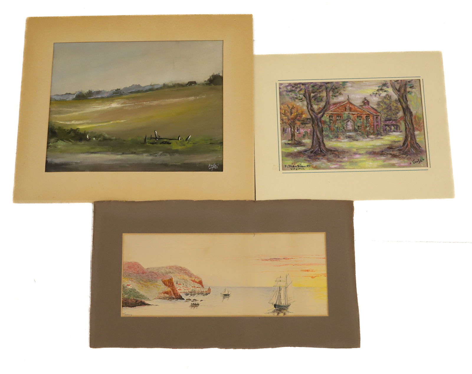 LOT OF WATERCOLOR AND PASTEL ARTWORK (1 of 9)