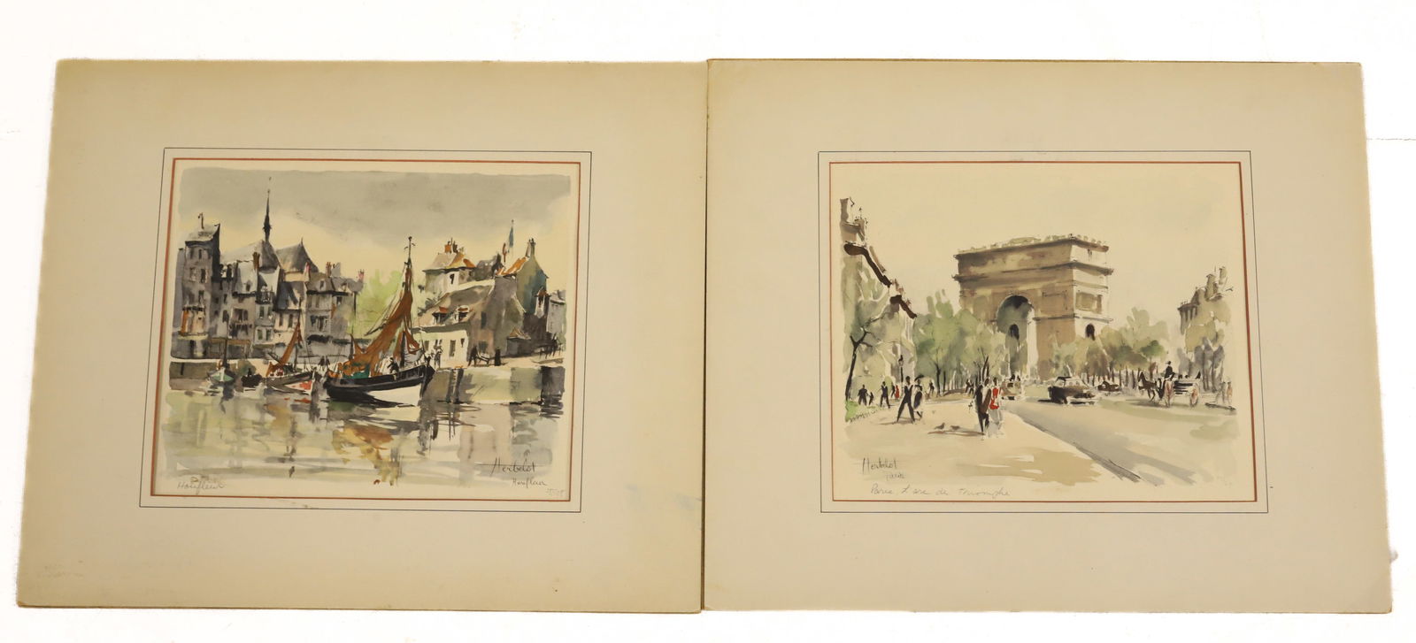 (2) HERBELOT WATERCOLOR LITHOGRAPHS (1 of 8)